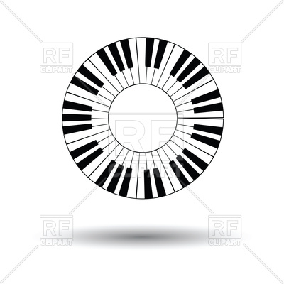 400x400 Piano Circle Keyboard Icon Royalty Free Vector Clip Art Image