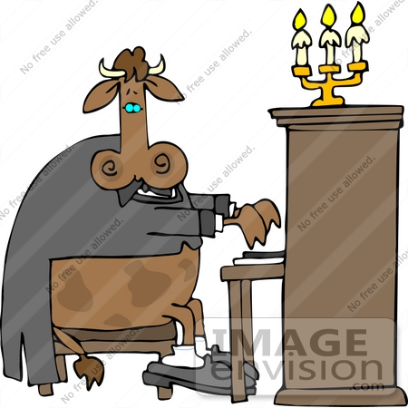 450x450 Cow Playing A Piano Clipart