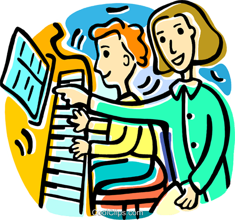 480x450 Piano Lessons Royalty Free Vector Clip Art Illustration Vc016808