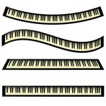 150x150 Flat Color Design Of Piano Keyboard Icon Royalty Free Vector Clip