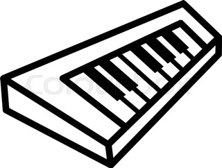 320x242 Piano Keyboard Musical Instrument Vector Icon Stock Vector