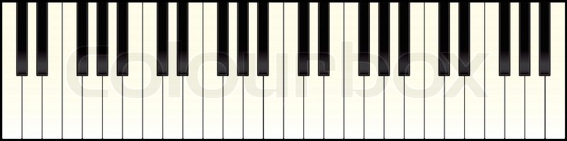 800x200 Piano Keyboard With Black And White Keys Illustrated Stock