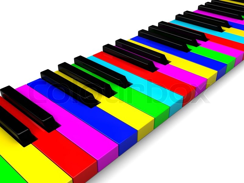 800x600 Abstract 3d Illustration Of Colorful Piano Keyboard Stock Photo