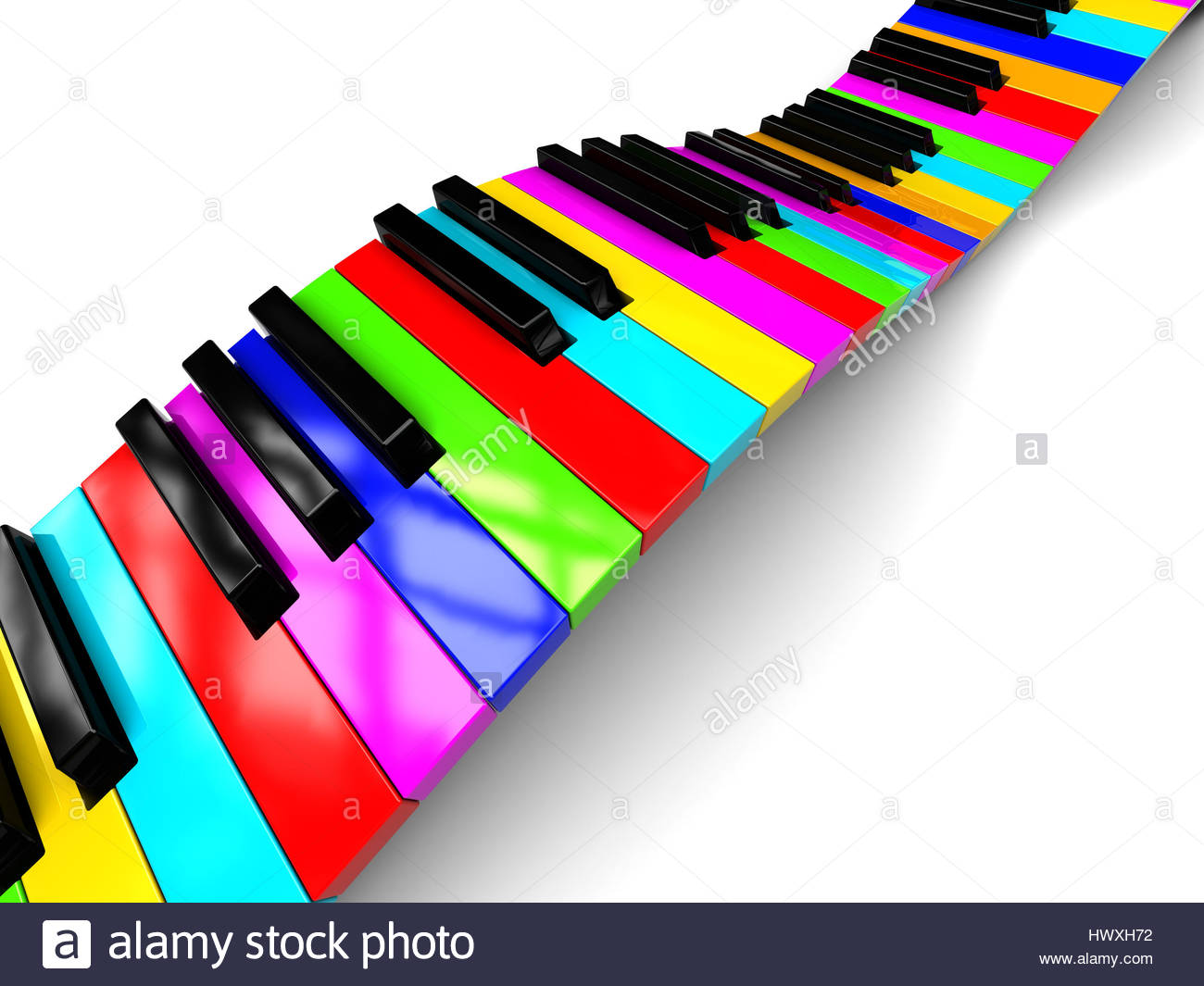 1300x1065 Abstract 3d Illustration Of Colorful Piano Keyboard Over White