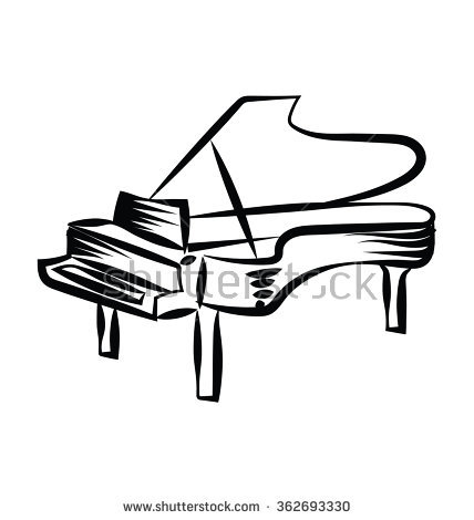 428x470 Drawn Piano Clip Art
