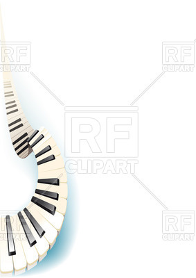283x400 Gracefully Curved Piano Keys Royalty Free Vector Clip Art Image