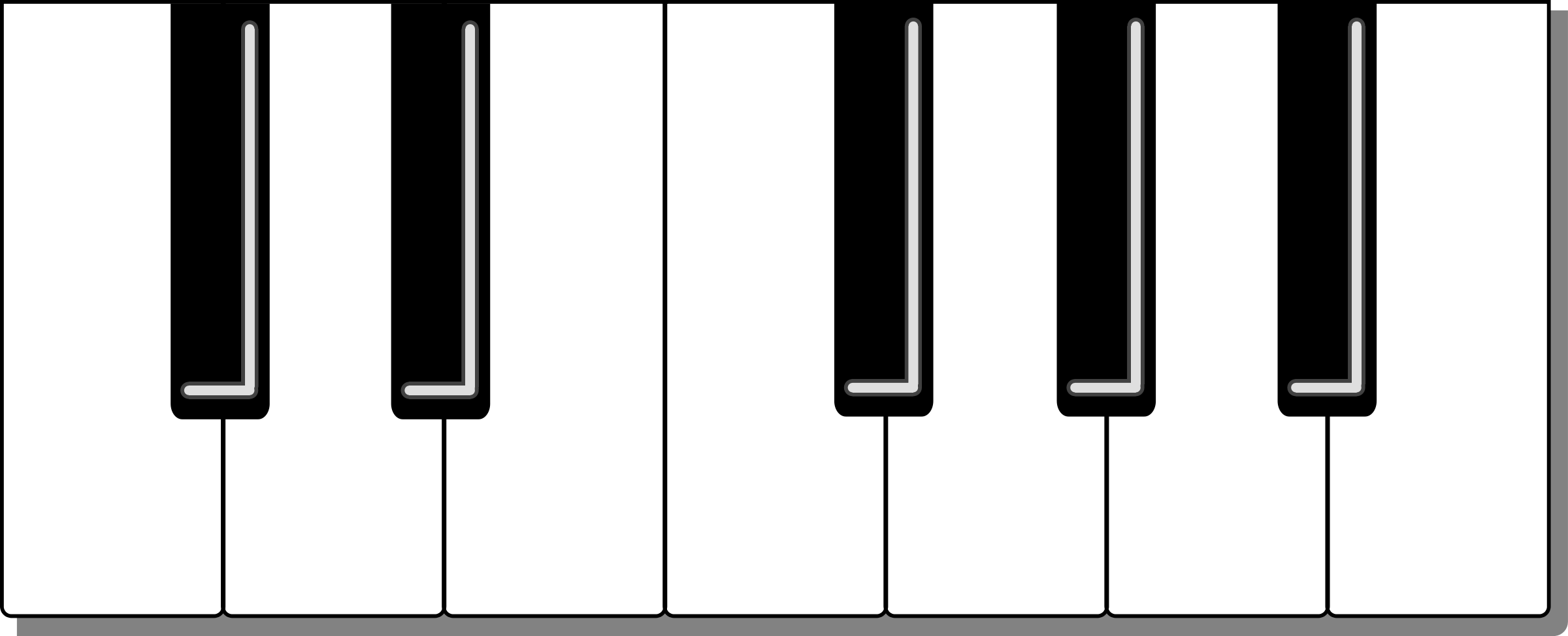2400x975 Piano Clipart Keyboard Layout