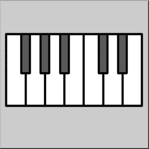 304x304 Clip Art Piano Keys Grayscale I Abcteach