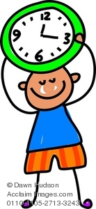 138x300 Image Of A Happy Little Boy Holding A Clock