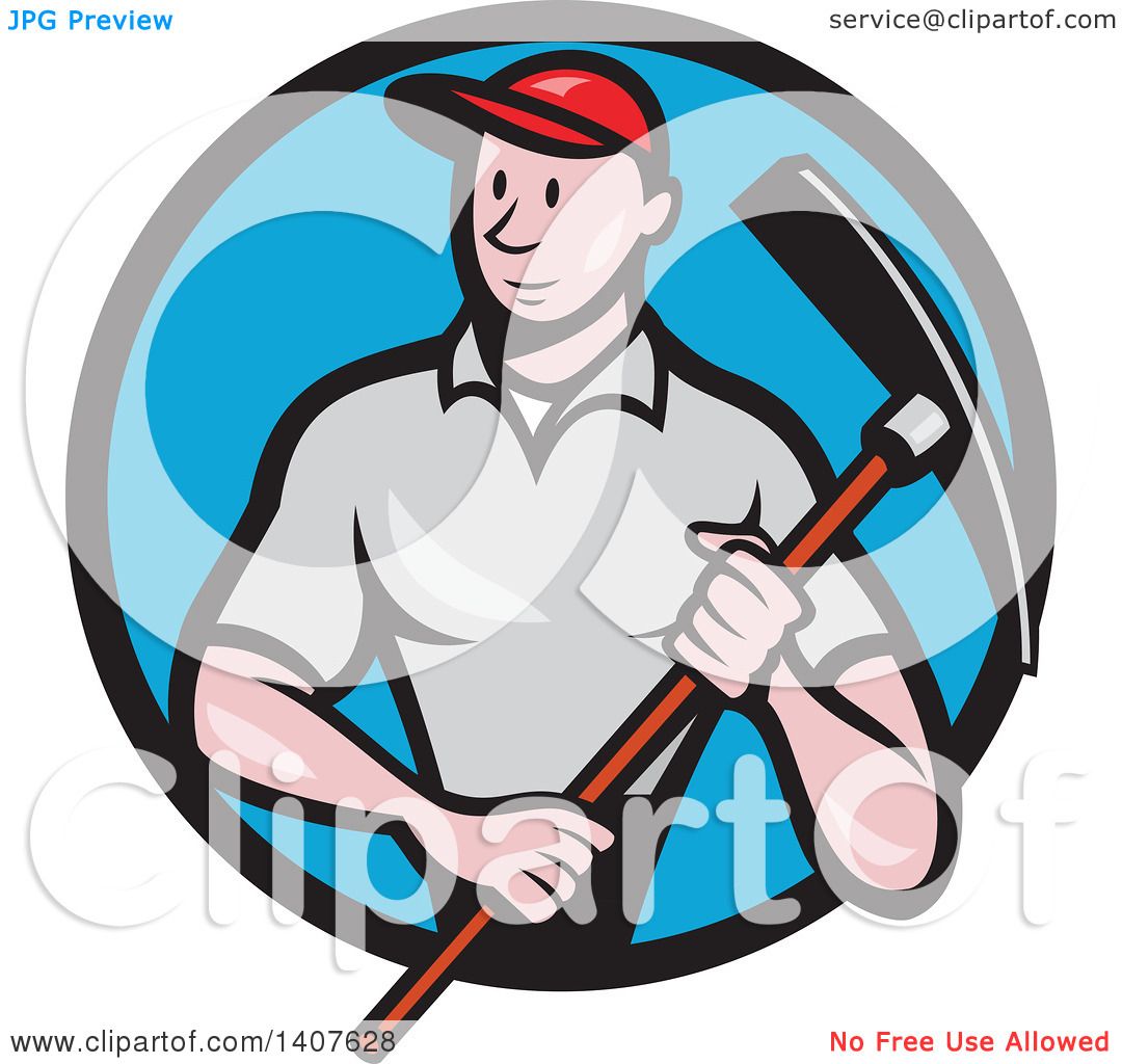 1080x1024 Clipart Of Retro Cartoon Male Construction Worker Holding