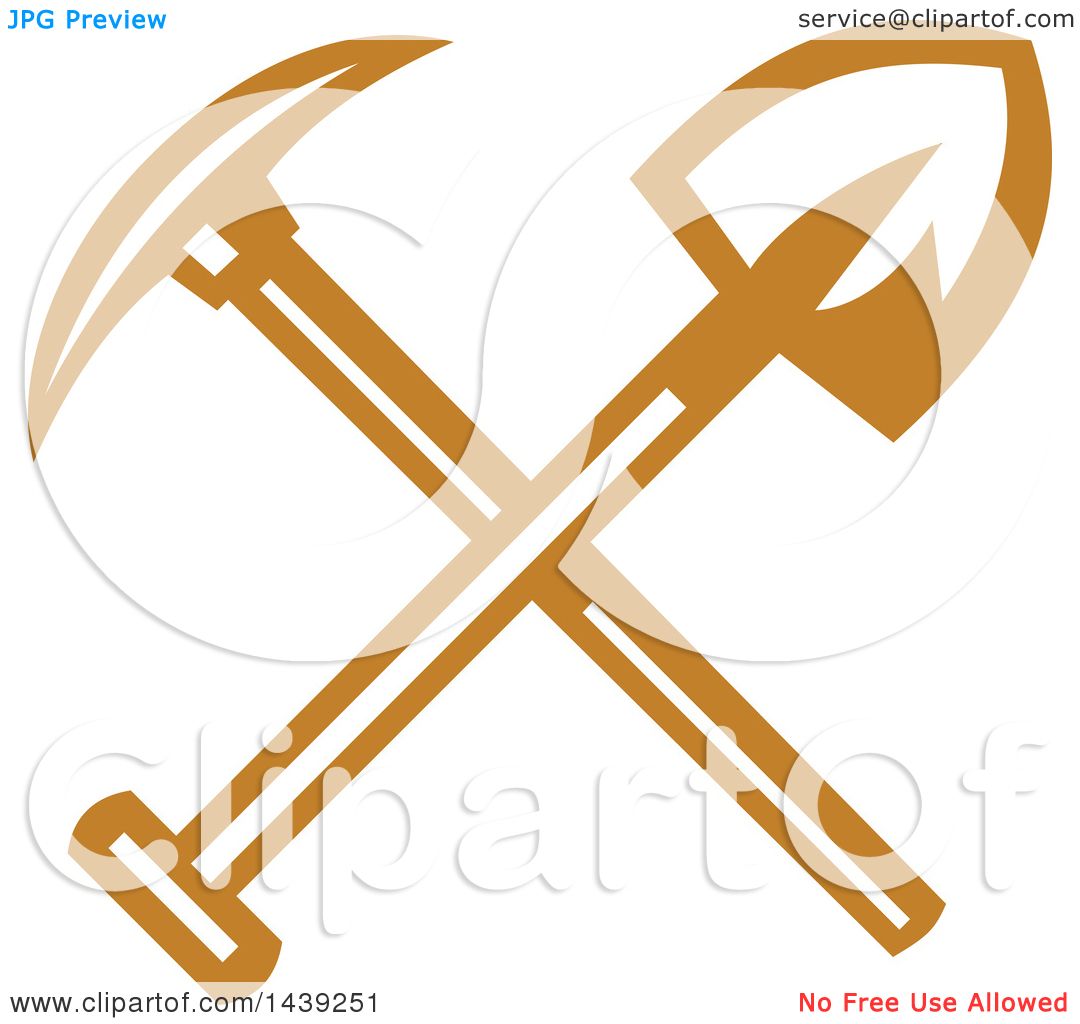 1080x1024 Clipart Of A Retro Crossed Miner Pickaxe And Shovel