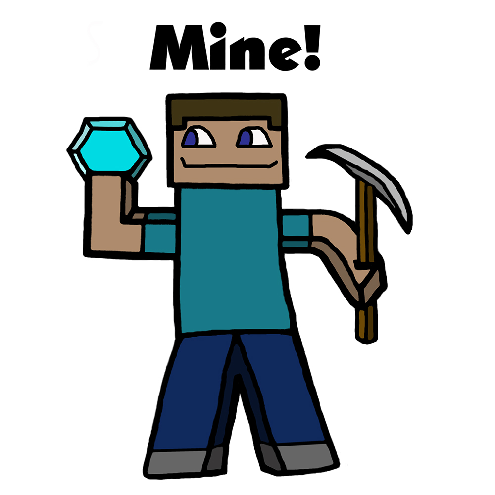 1000x1000 Diamond Clipart Minecraft