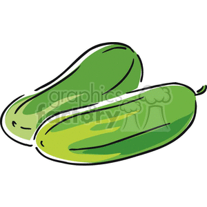 300x300 Royalty Free Cucumbers 383191 Vector Clip Art Image