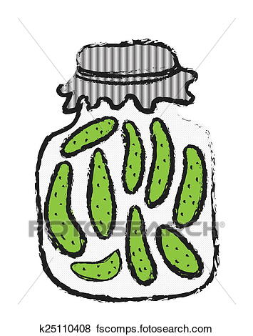 355x470 Stock Illustration Of Doodle Jar Of Pickles, Winter Store