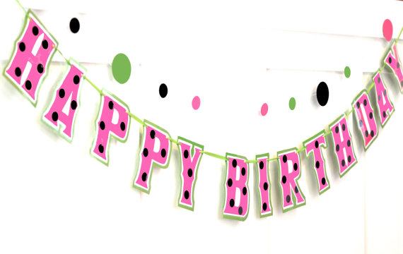 570x360 Watermelon Themed Birthday Banner Pink Watermelon Themed