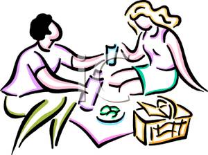 300x224 Man And A Woman On A Picnic Clipart Picture