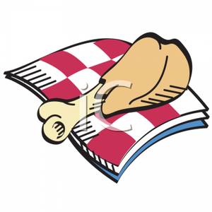 300x300 Chicken Leg On A Picnic Cloth