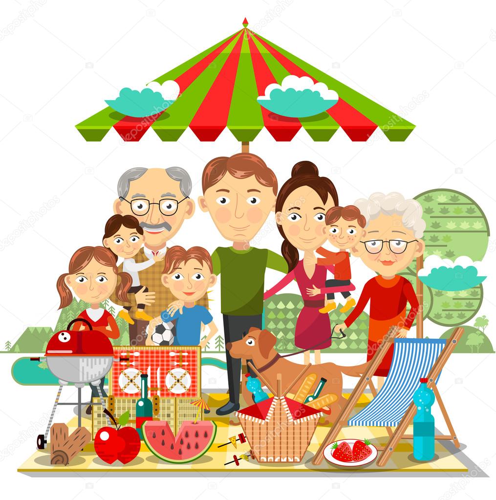 1015x1023 Picnic Family Vector Illustration Stock Vector Yayasya