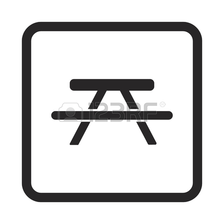 450x450 Picnic Table Icon In Isometric 3d Style On A White Background