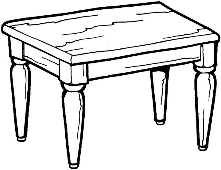 720x555 Table Clipart Coloring Page