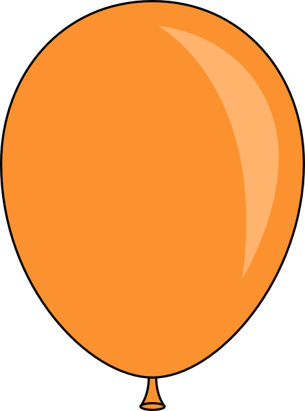 444x598 Orange Balloon Clip Art