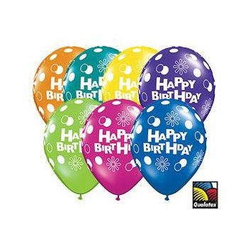 350x350 Happy Birthday Qualatex Latex Balloons, 11 Inch 25 Per