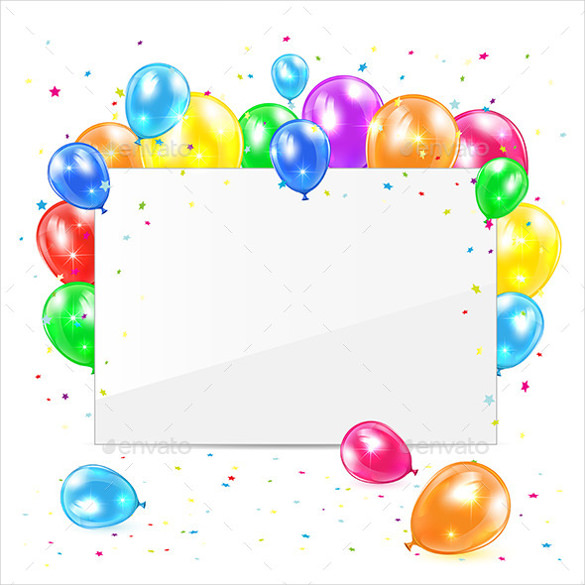585x585 Birthday Balloons Template