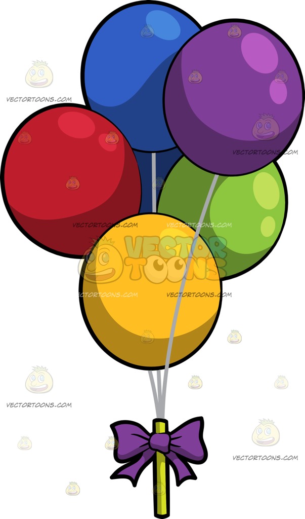 603x1024 A Bunch Of Birthday Balloons Cartoon Clipart