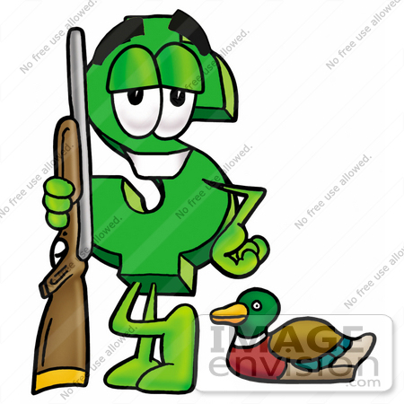 450x450 Clip Art Graphic Of A Green Usd Dollar Sign Cartoon Character Duck