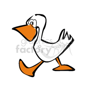 300x300 Royalty Free Cartoon Duck Waddling 130168 Vector Clip Art Image