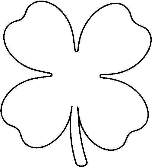 504x554 Four Leaf Clover Black And White Clipart