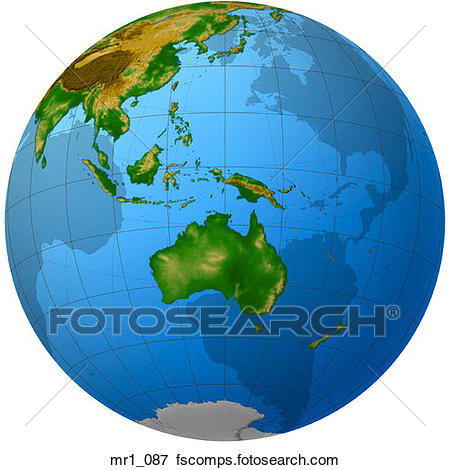 450x470 Picture Of Globe, Relief, Map, Indonesia, Australia Mr1 087