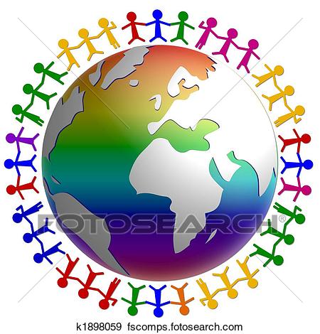 450x470 Stock Illustration Of Globe Surrounded By People K1898059