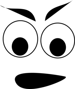 255x299 Black Eyed Mad Face Clip Art