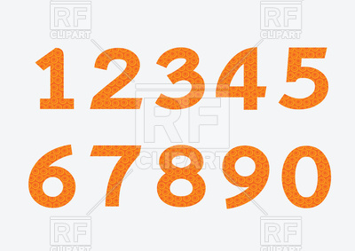 400x283 Orange Numbers Royalty Free Vector Clip Art Image