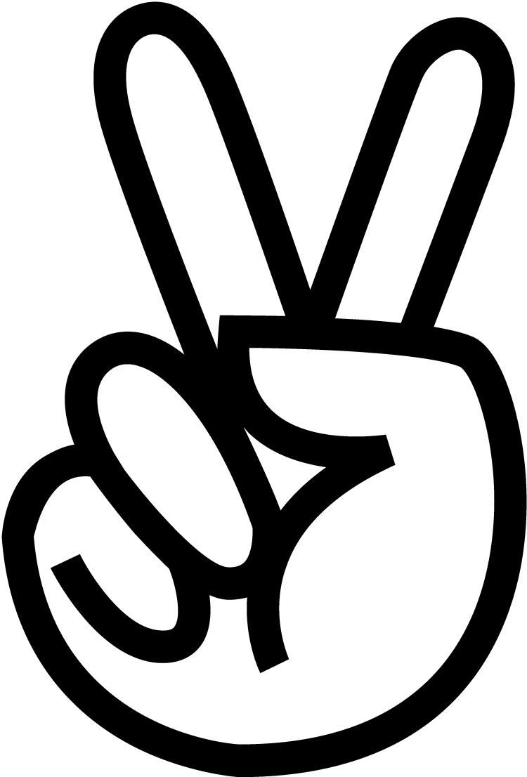 750x1106 Peace Sign Hand Clipart