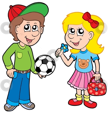 432x450 Clipart Boy And Girl