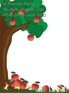 224x300 Clip Art Illustration Of An Apple Tree With Fallen Apples