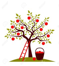 236x262 Stock Vector Apple Tree. Pencil , Paint Apples