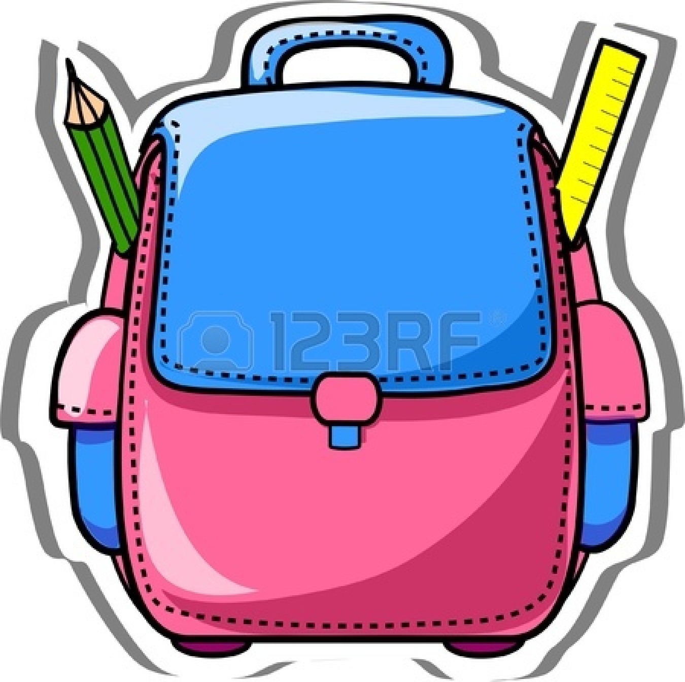 1350x1344 Open Backpack School Clipart