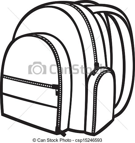 442x470 Backpack Outline Clipart Black And White