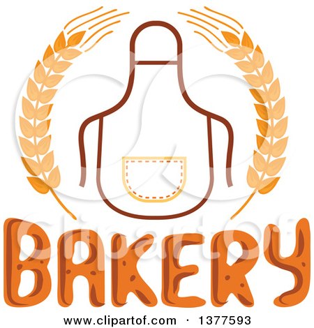 450x470 Clipart Of A Bib Or Apron In A Wheat Wreath Over Bakery Text