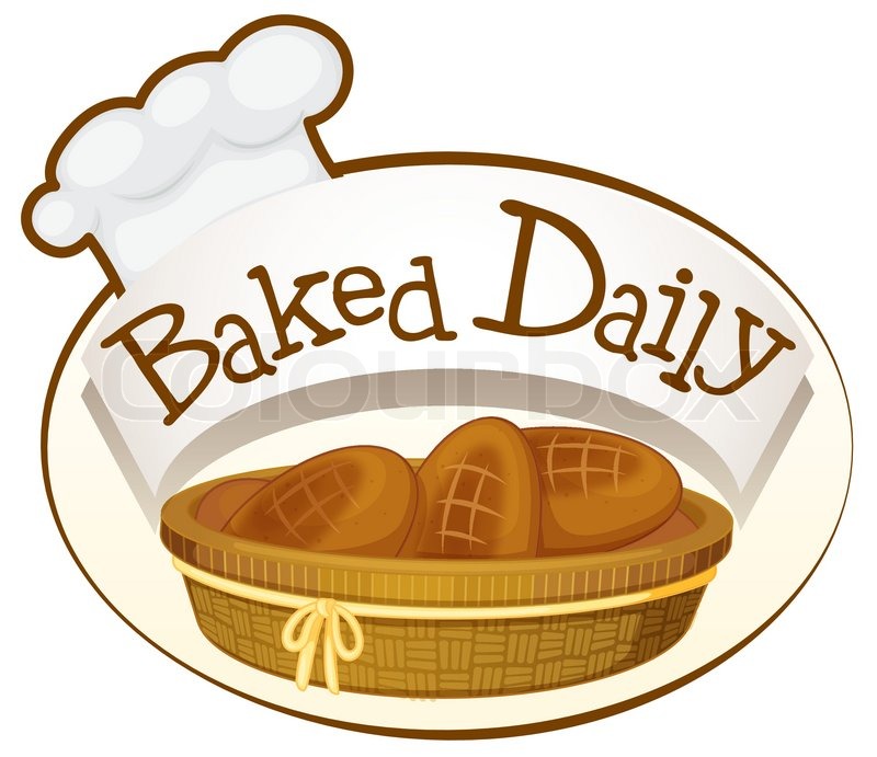 800x691 Illustration Of A Bakery Label On A White Background Stock