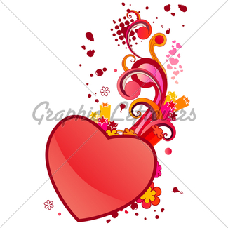 325x325 Big Heart Made Of Small Flowers Gl Stock Images