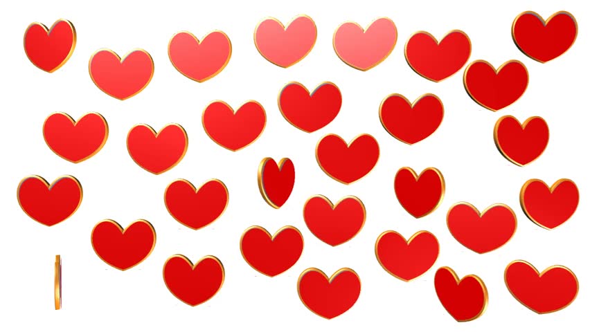 852x480 Big Heart Shape From Small Hearts Beating With Alpha Channel