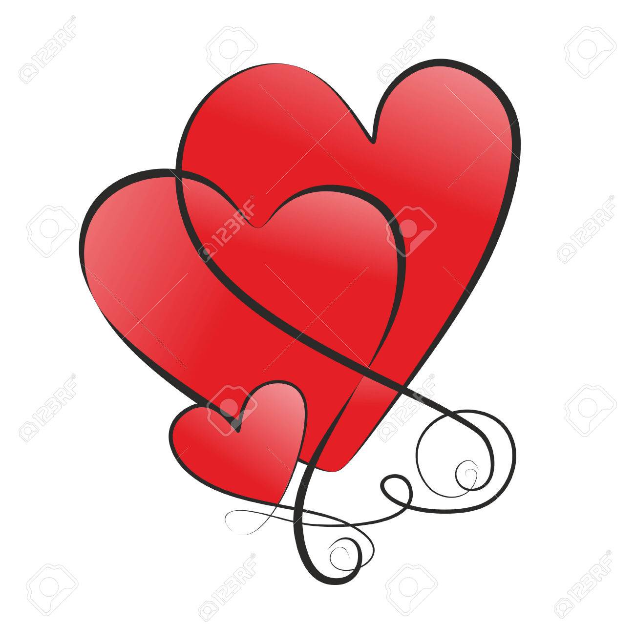 1300x1278 Symbol With Two Big Hearts And A Small Heart Stock Photo, Picture