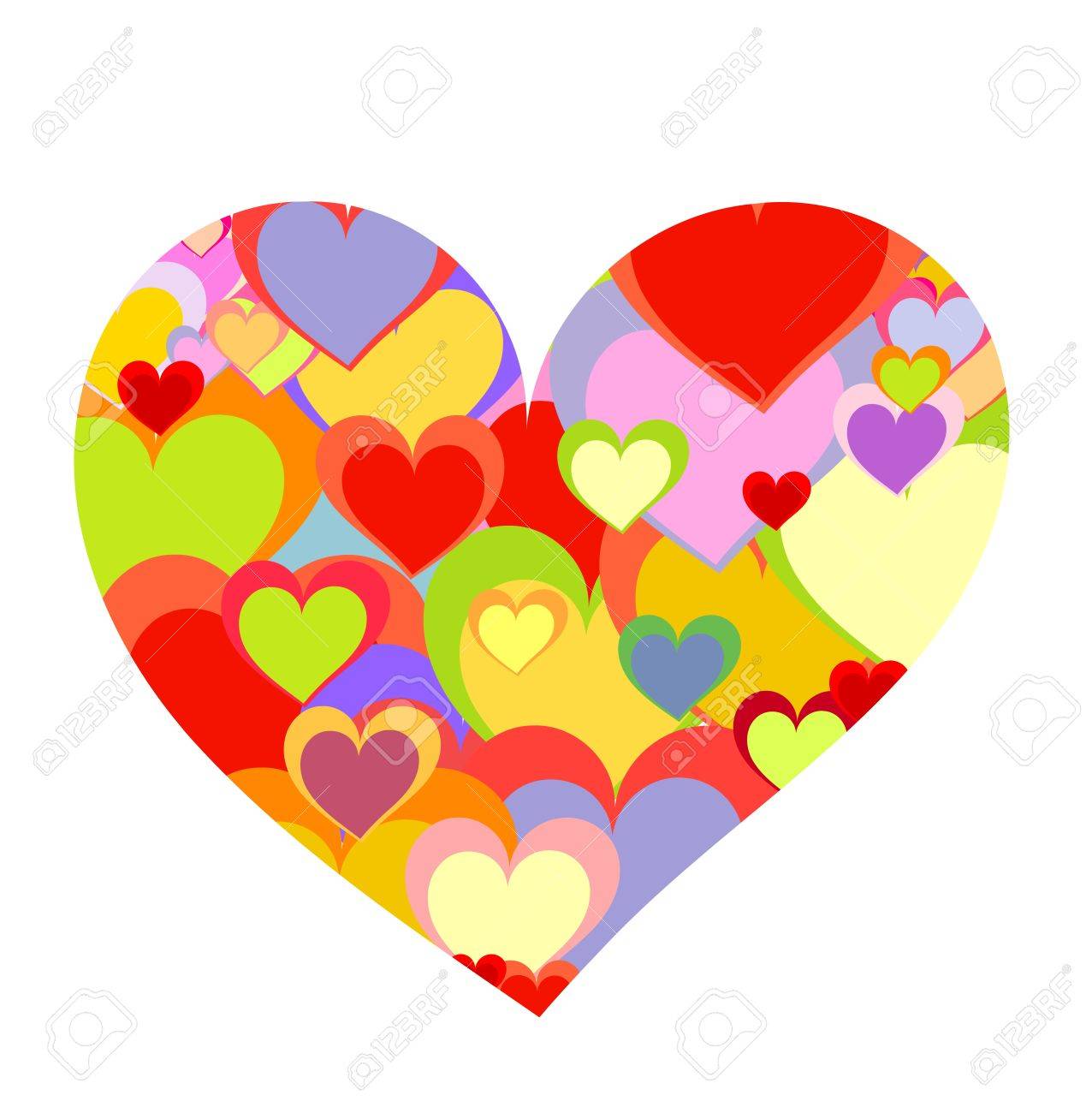1276x1300 Big Heart Made Of Colorful Smaller Hearts. Valentine Day Royalty