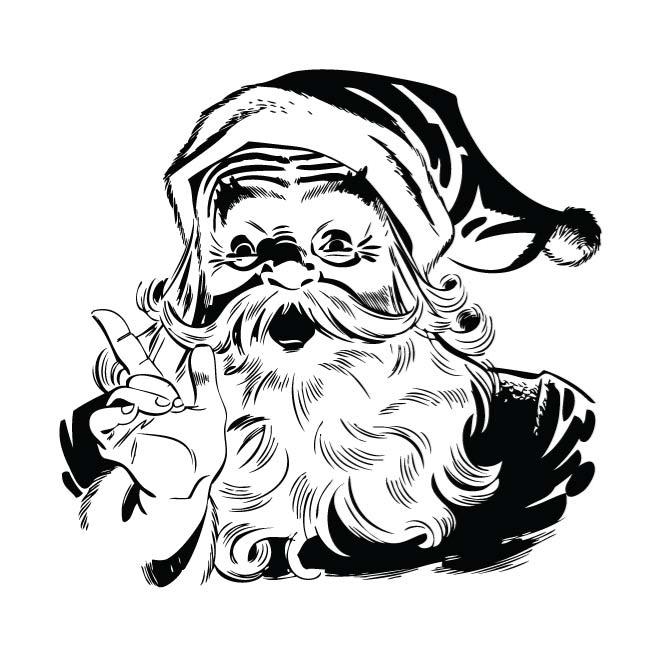 660x660 Santa Claus Black And White
