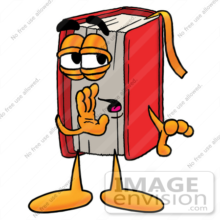 450x450 Clip Art Graphic Of A Book Cartoon Character Whispering