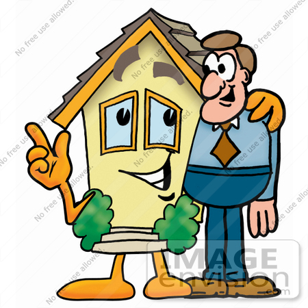 450x450 Clip Art Graphic Of A Yellow Residential House Cartoon Character